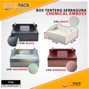 Box Serbaguna Tenteng Chemical Emboss | Dus Souvenir Parcel Handle Mewah|25x25x8,5 |C56