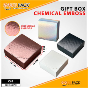 Gift Box Chemical Emboss|Kotak Hadiah Mewah |12x12x5cm|C62