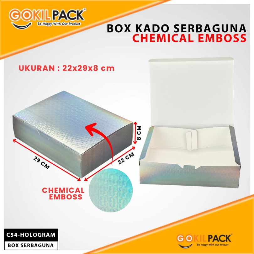 Kotak Box Kado / Chemical Embos / Box Hologram / Gift/ 29x22x8cm/ C54 - Image 3