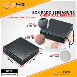Kotak Kado Baju|Kotak Mika chemical embos|Souvenir|20x20x5|B127