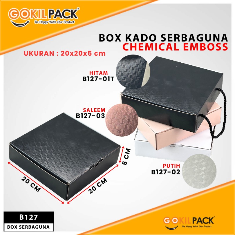 Kotak Kado Baju|Kotak Mika chemical embos|Souvenir|20x20x5|B127