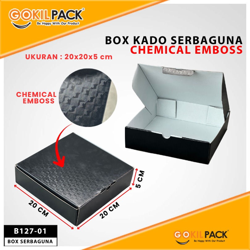 Kotak Kado Baju|Kotak Mika chemical embos|Souvenir|20x20x5|B127 - Image 2