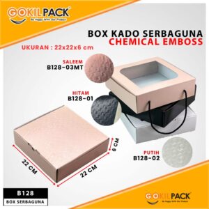 Kotak Kado Hampers Baju / Box Mika Chemical embos / Dus Souvenir / 22x22x6 / B128