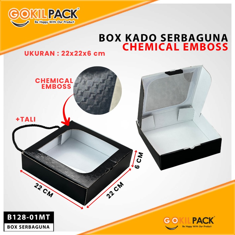 Kotak Kado Hampers Baju / Box Mika Chemical embos / Dus Souvenir / 22x22x6 / B128 - Image 2