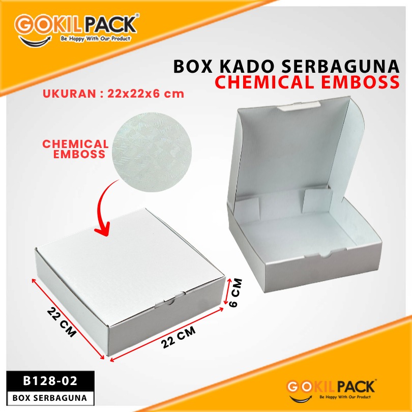 Kotak Kado Hampers Baju / Box Mika Chemical embos / Dus Souvenir / 22x22x6 / B128 - Image 4