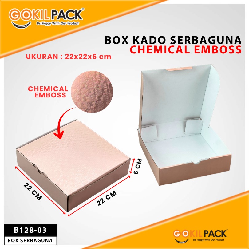 Kotak Kado Hampers Baju / Box Mika Chemical embos / Dus Souvenir / 22x22x6 / B128 - Image 7