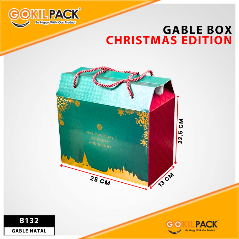 Box Hampers / Gable Box Natal / Kotak Souvenir Hadiah / Christmas Edition / 25x13x22,5cm / B132 - Image 2