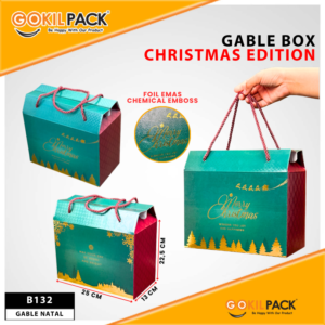 Box Hampers / Gable Box Natal / Kotak Souvenir Hadiah / Christmas Edition / 25x13x22,5cm / B132