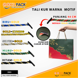 Tali|Tali Kur Mix Warna|Tali Kepang Sumbu|Tali Paper Bag Panjang 44cm|D85