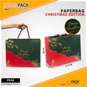 Paper Bag Natal / Crishtmas Edition / Premium / Tas Kado / 37,5x15x30cm / PB28
