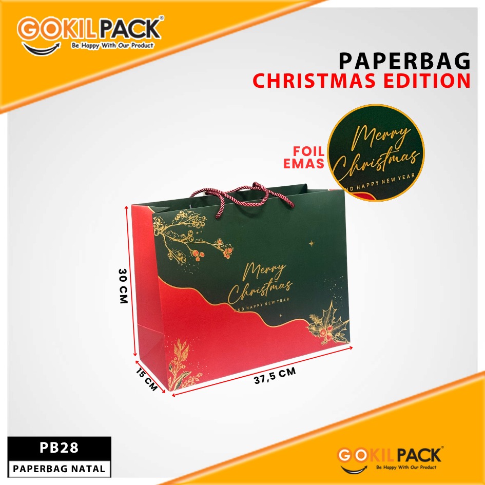 Paper Bag Natal / Crishtmas Edition / Premium / Tas Kado / 37,5x15x30cm / PB28 - Image 2
